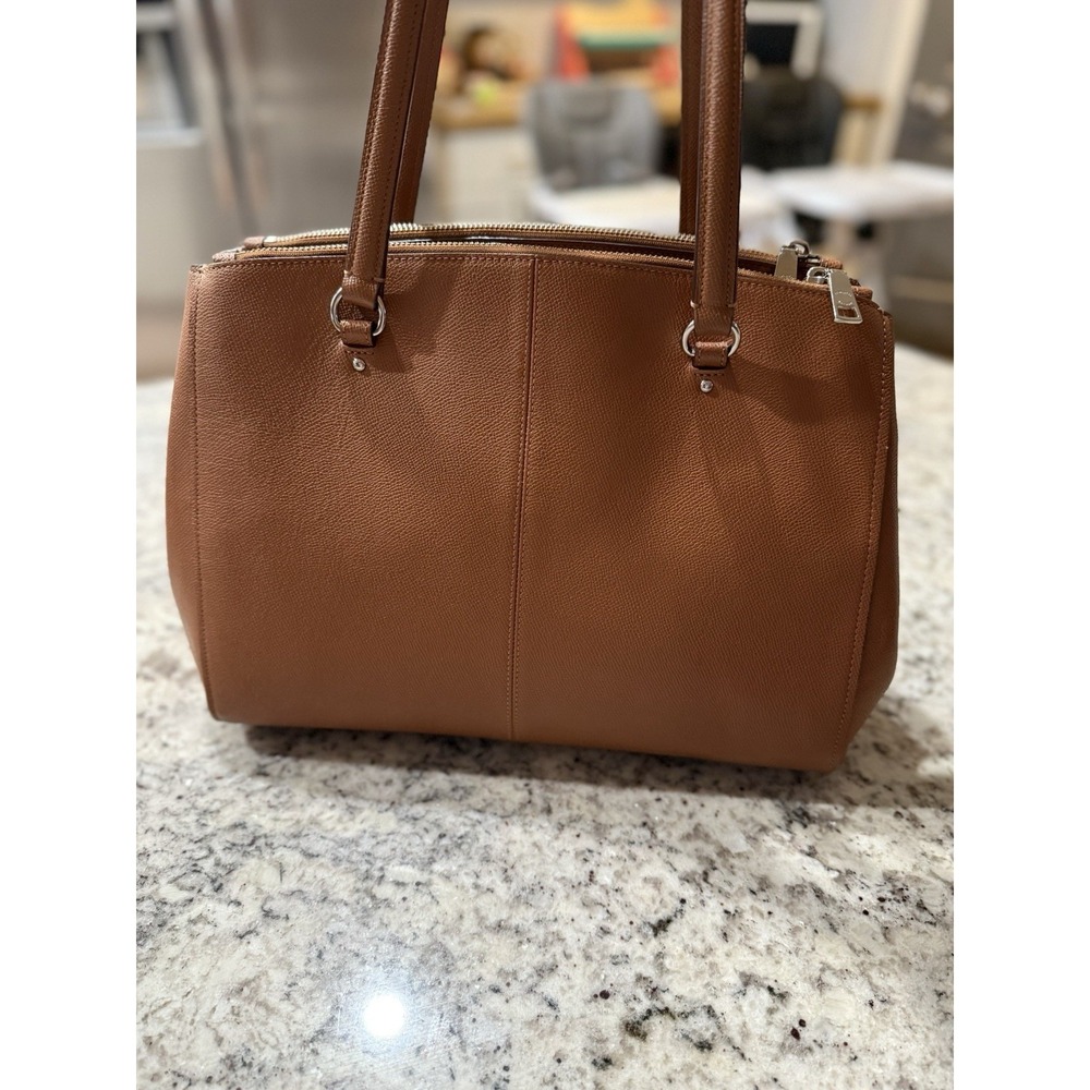 Coach Stanton Carryall in Crossgrain Leather Silver Saddle F37148 Tan Brown - Picture 2 of 16